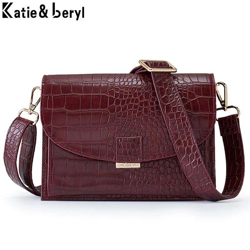 Сумка на плечо с крокодиловым узором женский клатч молнии из искусственной кожи