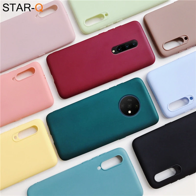 

one plus 7 pro candy color silicone phone case for oneplus 8 7 7t pro 6 6t matte soft tpu cases oneplus7 cover oneplus6