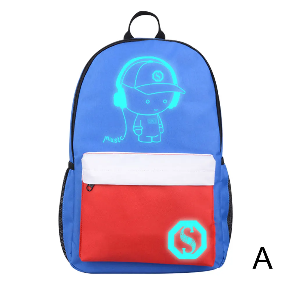 NEW Backpack Luminous School Bags Boys Girls Cartoon Bookbag Noctilucent USB Charging Port | Спорт и развлечения