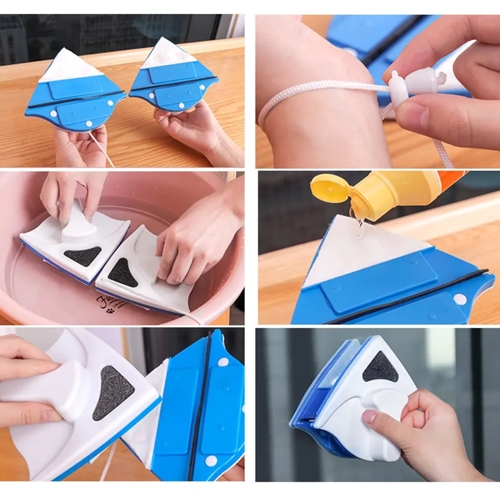 

Double Side Glass Cleaning Brush Magnetic Window Cleaning Magnets Household Cleaning Tools Wiper Surface Brushs Shower Screens