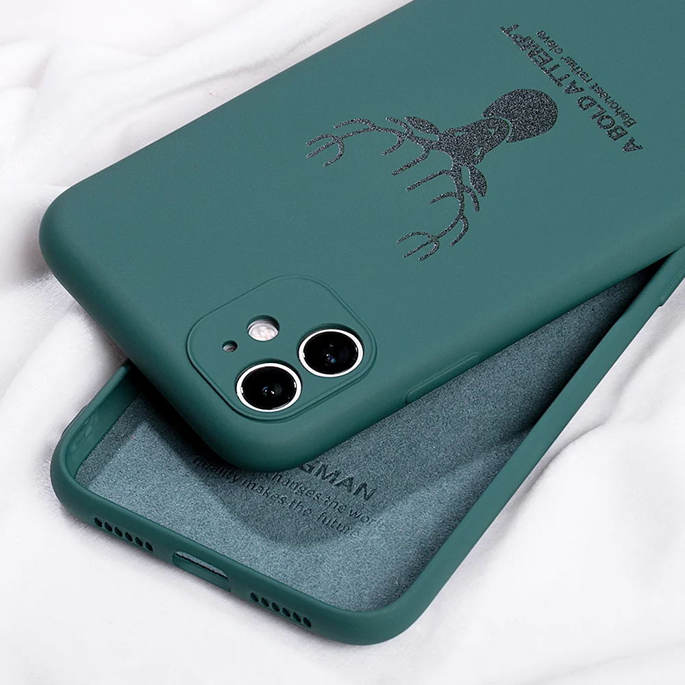 Жидкий силиконовый чехол с оленем для iPhone 11 Pro Max телефона X XS XR 7 8 Plus Новый Модный
