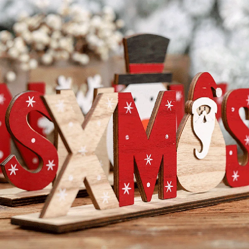 

Рождественское украшение с надписью, деревянные украшения, снежинка, деревянный знак, настольное украшение He
