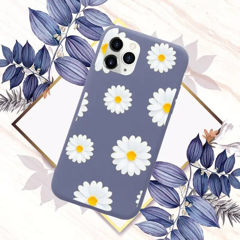 

Summer small daisies Phone Case Candy Color for iPhone 11 12 mini pro XS MAX 8 7 6 6S Plus X SE 2020 XR