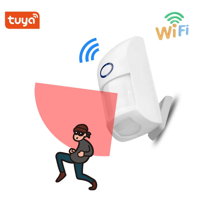 

Tuya App Control Home Security 433MHz Wireless Infrared Detector Automatic Recognition of Small Pet Under 25kg
