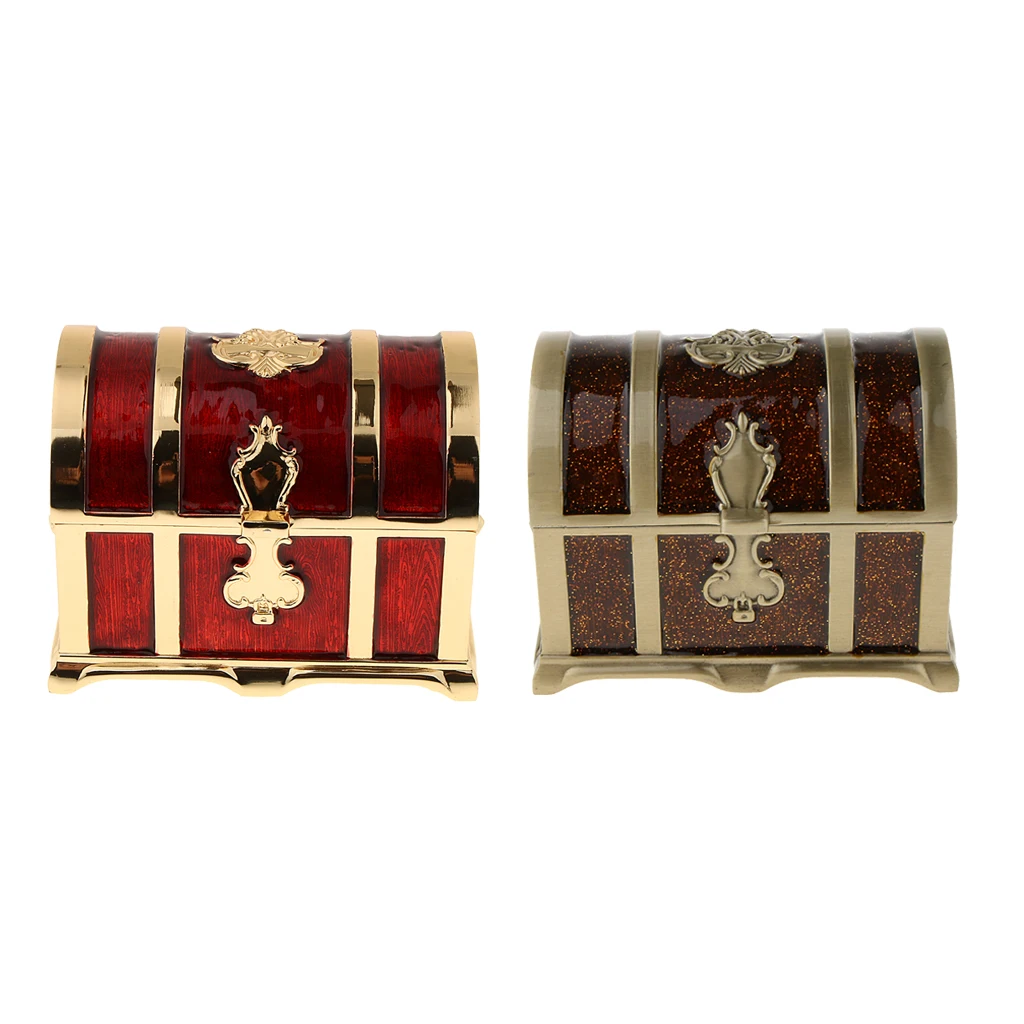 

Soft Enamel Jewelry Storage Box Case Holder Vintage Mini Treasure Chest Gift