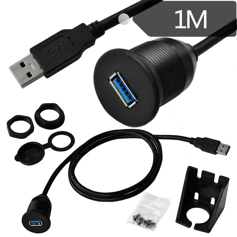 USB 3 0 Male to Female AUX Flush Mount Car Удлинительный кабель для автомобиля грузовика лодки