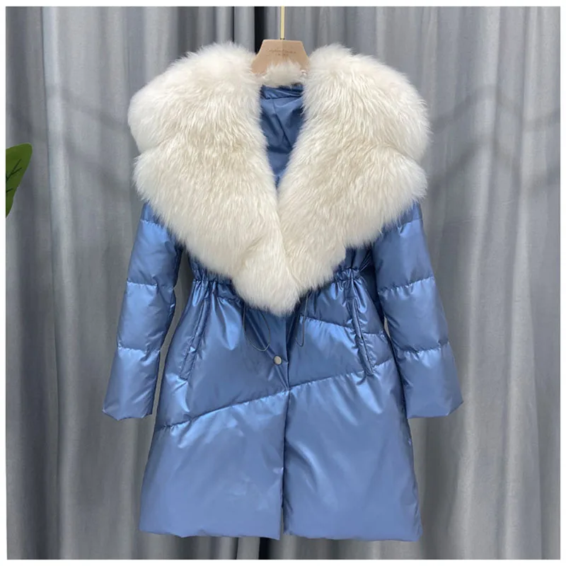 Женский Повседневный пуховик средней длины приталенный однотонный из