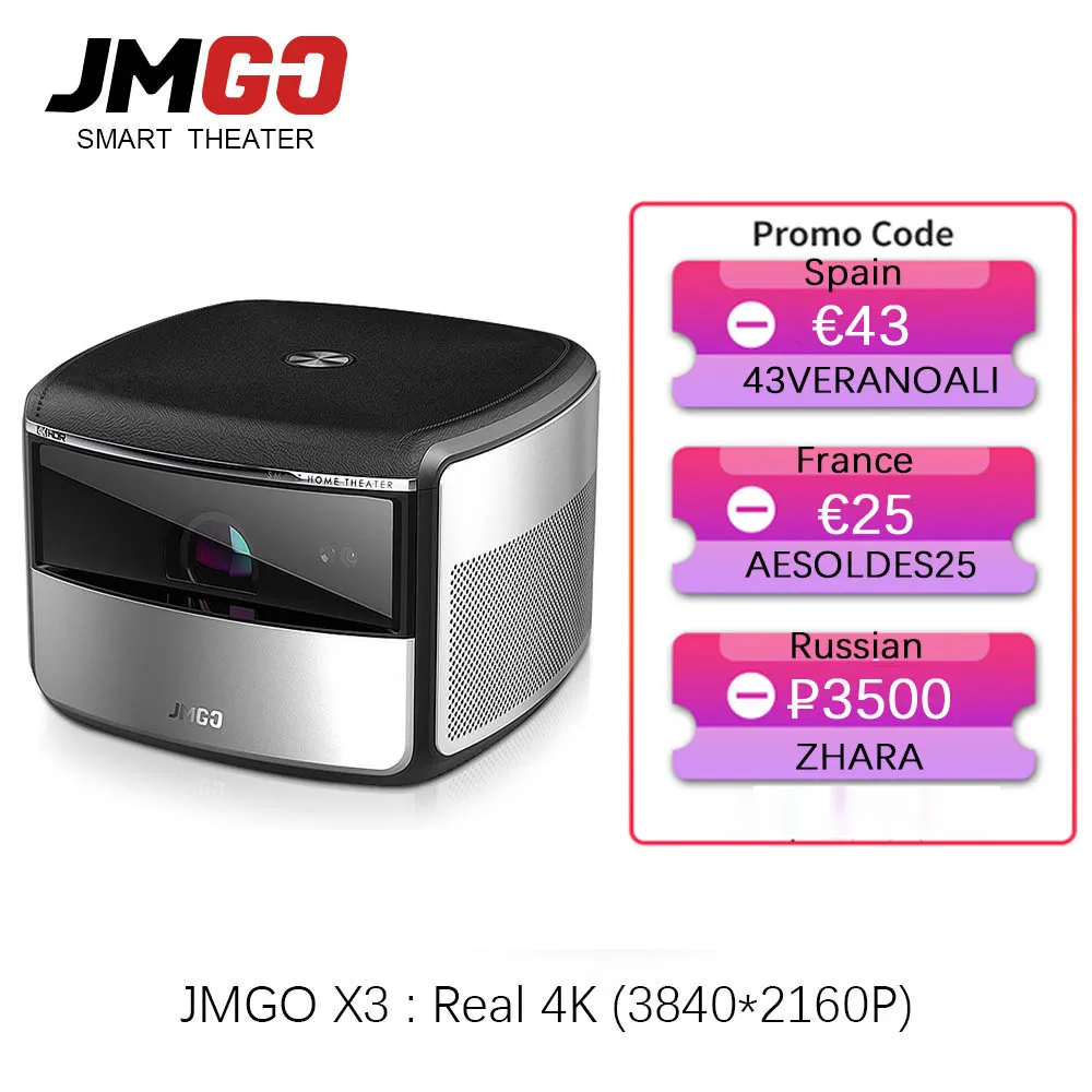 JMGO X3 DLP проектор 4K 3840x2160P Умный домашний кинотеатр Android ТВ 3D с Bluetooth wifi Проектор| |