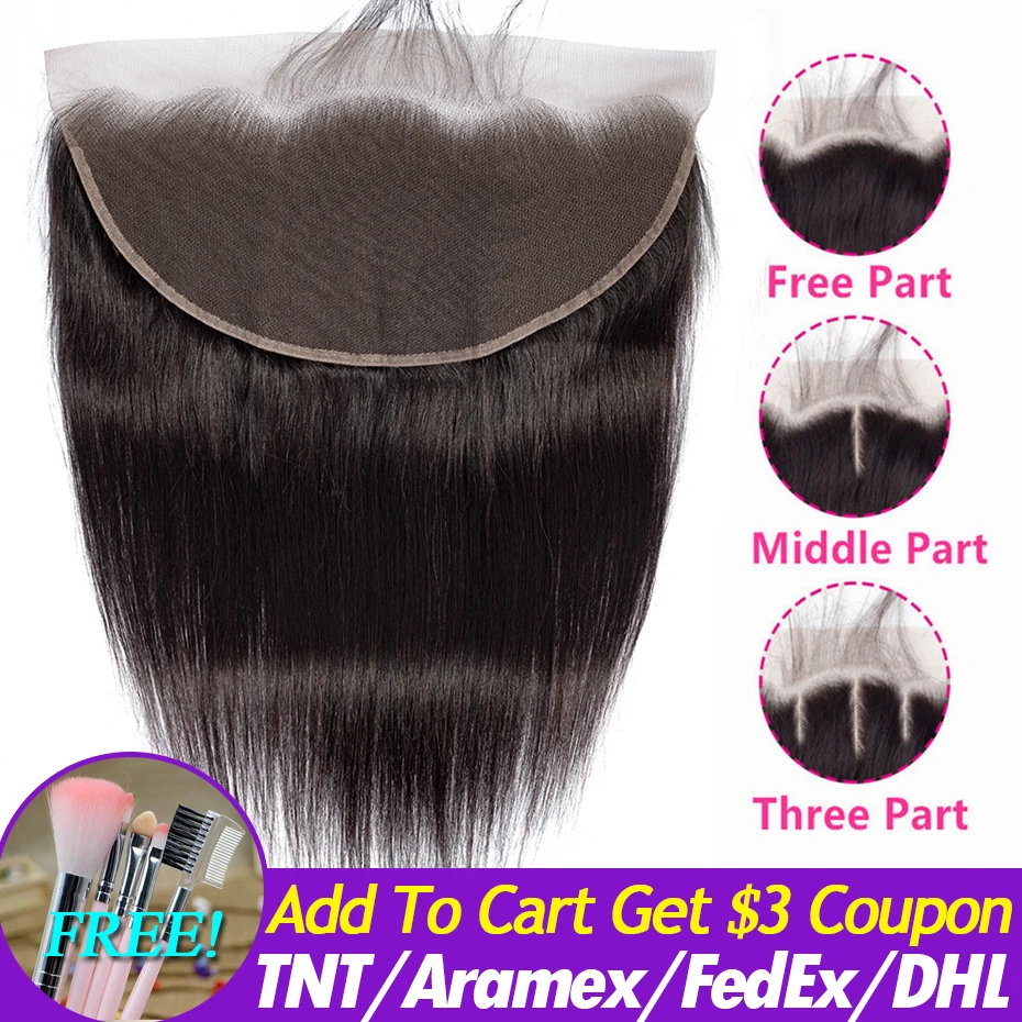 Оптовая продажа 13x6 бразильские кружева Фронтальная застежка прямые волосы