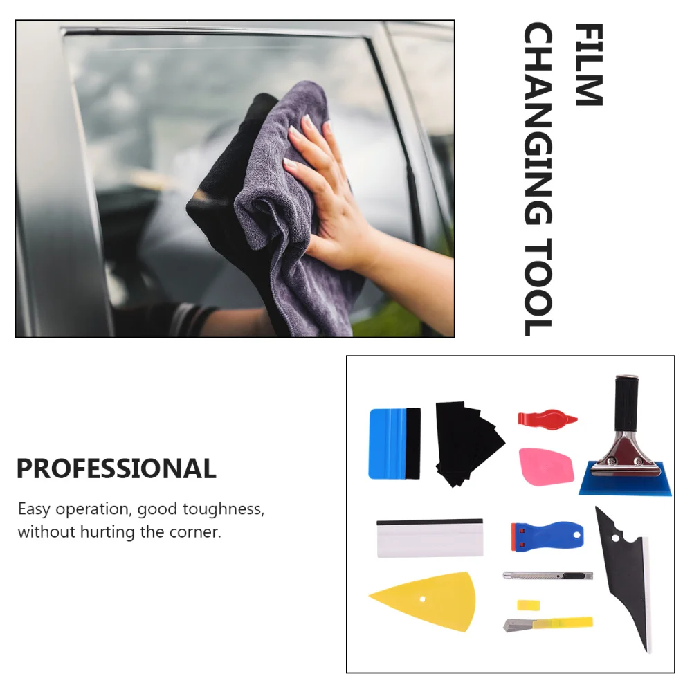 

11pcs/Set Window Tint Tool Kit Vinyl Car Wrap Stickers Tool Set Auto Carbon Foil Tinting Squeegee Film Cutter