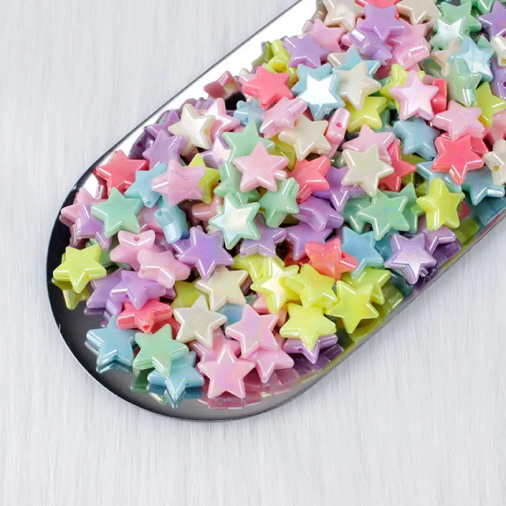 

50Pcs 13mm Mixed AB Color Five-Pointed Star Acrylic Beads Loose Spacer Beads For Jewelry Making DIY Necklace Earring Accessories