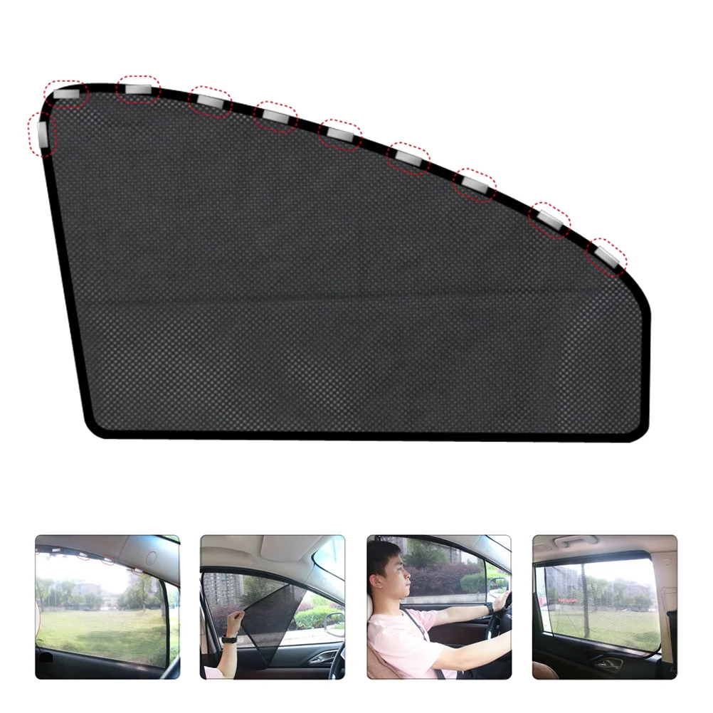 1 Set 4Pcs Magnetic Car Sunshades Universal Car Sun Block (Black)