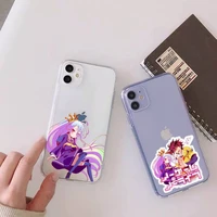anime no game no life phone case for iphone 13 12 11 mini x xs xr pro max 8 7 6s 6 plus transparent soft