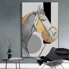 Абстрактная лошадь, холст, принты, домашний декор, художественный плакат, картины с животными на стену, лофт, Безрамные Картины для интерьера в скандинавском стиле