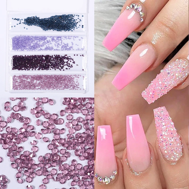 720*4 шт/сумка разноцветные для ногтей Стразы красочные блестящие 1 мм острые