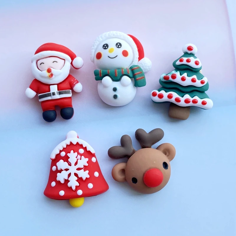 

10Pcs New Lovely Christmas Collection Flat Back Cabochon Scrapbooking Hair Bow Center Embellishments DIY Accessories F78