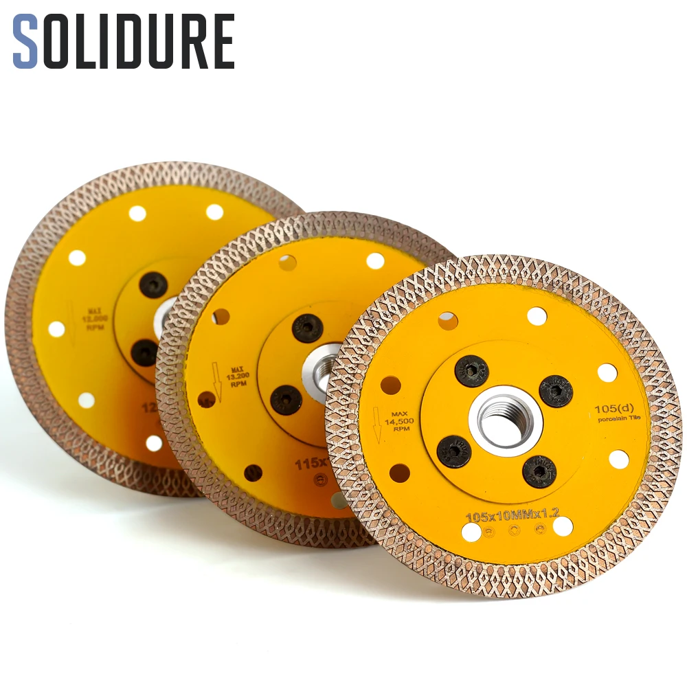 105/115 мм/125 мм сверхтонкая пила для алмазной плитки X формы с фланцем резки камня и
