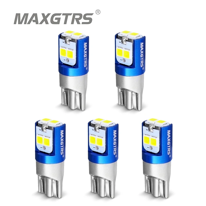 MAXGTRS 5x194 168 T10 светодиодный W5W светодиодный фонарь 3030 DRL автомобильный боковой маркер ширина парковки внутренний купольный светильник лампа для чтения