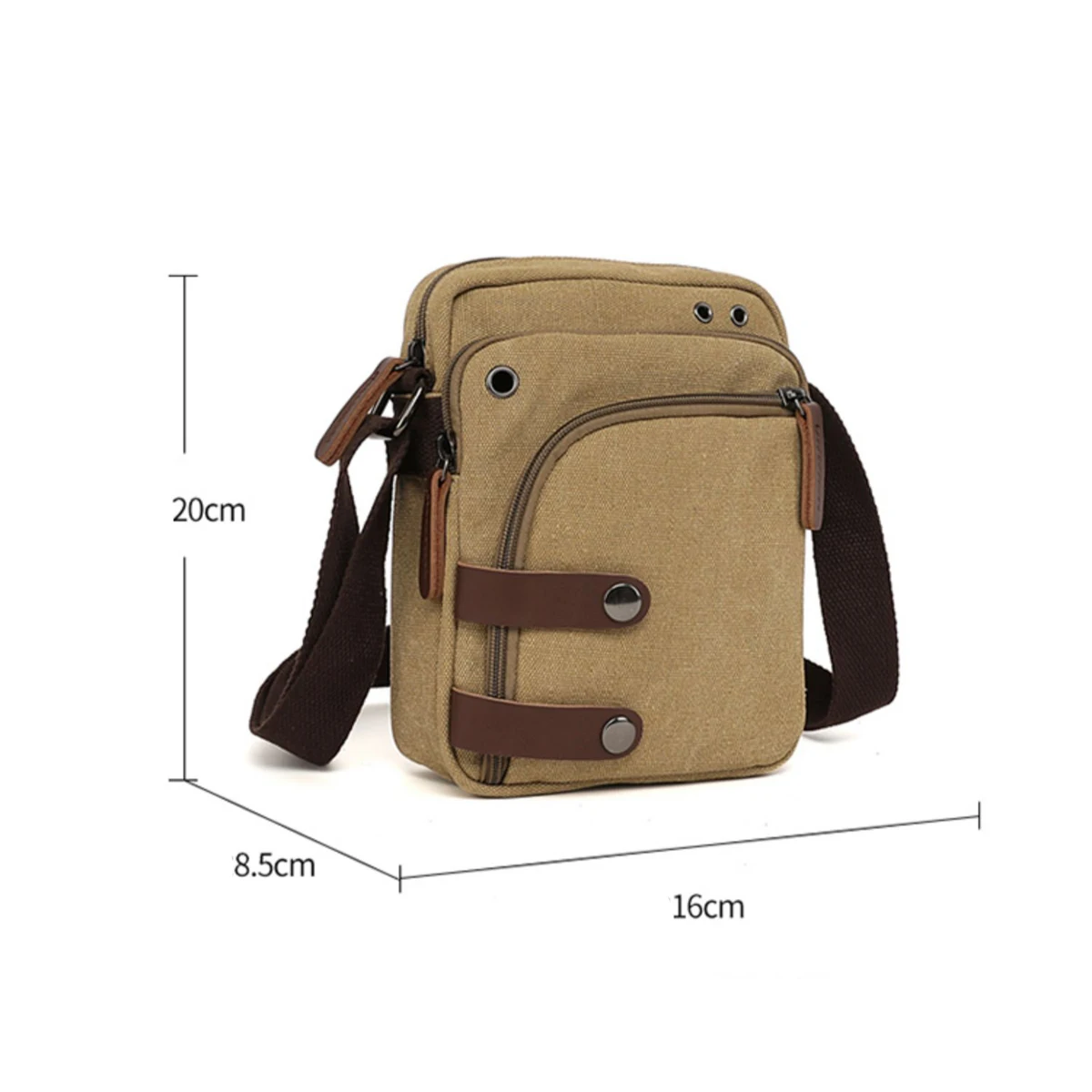 

New Arrival Men's Small Messenger Bag Casual Canvas Shoulder Bags Business Travel Bag with Adjustable Strap