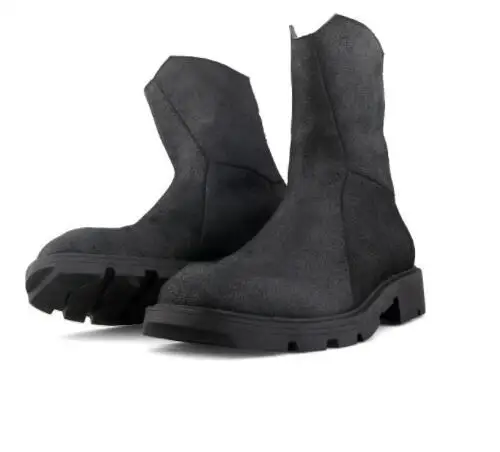 Мужские полуботинки в стиле ретро сезон осень-зима черные ботинки из натуральной