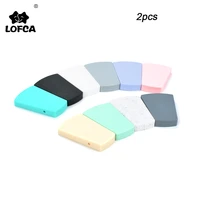 lofca 2pcs silicone beads trapezoid teething food grade baby beads teether nursing bpa free high quality silicone teether toy