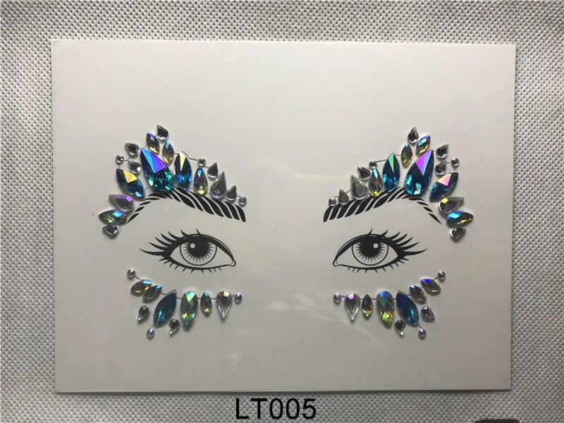 LT005 Временные Стразы, блестящие тату-наклейки, украшения для лица, драгоценные камни, праздничные вечерние украшения для макияжа, украшения для тела, флэш-поддельные временные татуировки - Цвет: LT005
