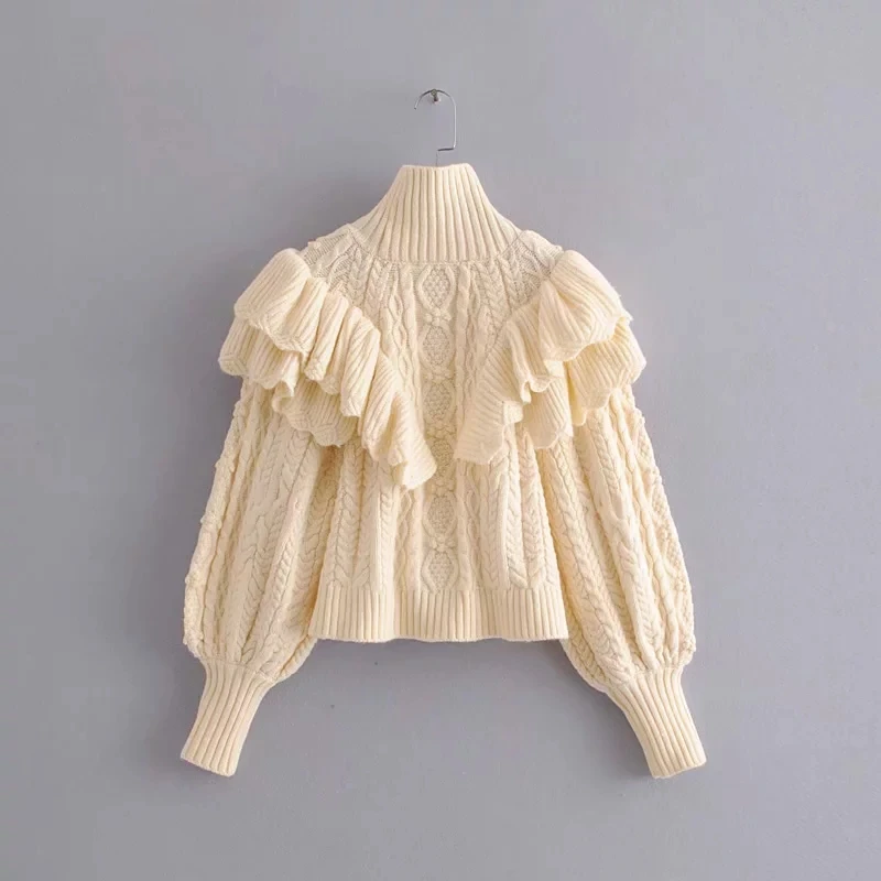 Winter ruffle turtleneck sweater women pullovers long sleeve knitted casual pull femme ladies korean 2019 | Женская одежда