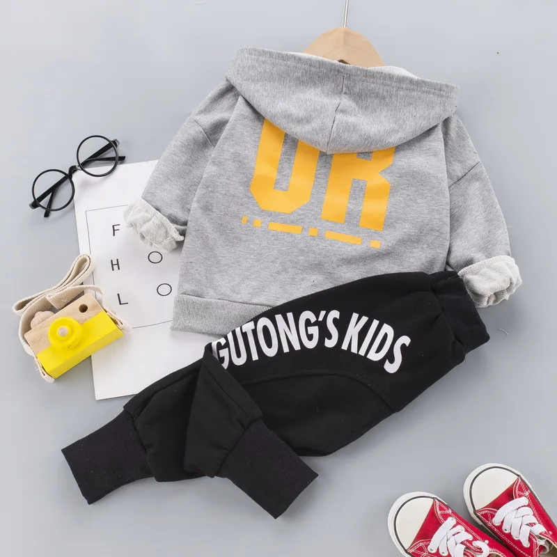 

New Autumn Baby Boys Girls Clothes Children Sports Hooded Jacket T Shirt Pants 3Pcs/sets Toddler Fashion Costume Kids Tracksuits