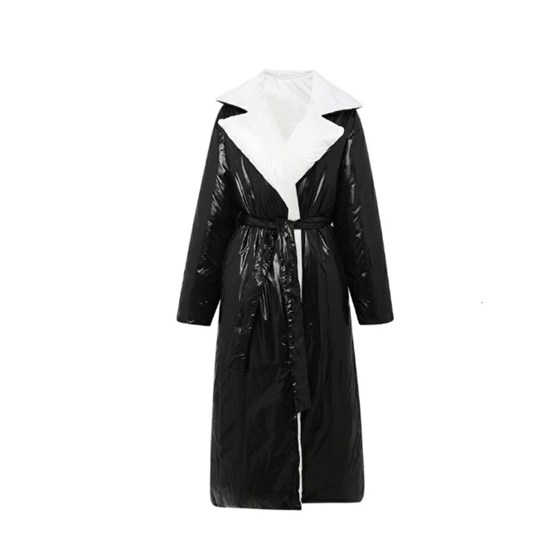 

JCHB 2021 Winter Coat Women Winter Long Jacket Reversible Cotton Padded Thick Warm Women Casual