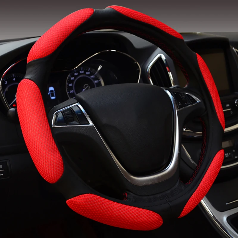 

1pcs Car Styling Leather Car Steering Wheel Cover Car Steering-wheel Hubs Interior Automobiles Accessories For Audi A3 2013-2020