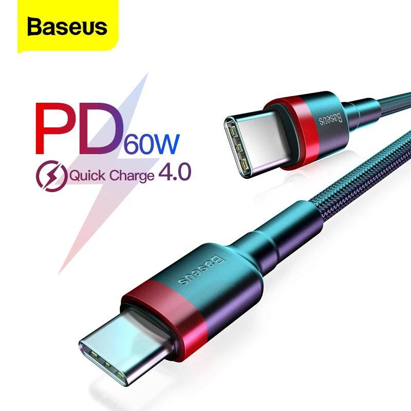 Кабель Baseus с USB Type C на для Redmi K30 Note 8 Pro быстрая зарядка 4 0 кабель быстрой зарядки