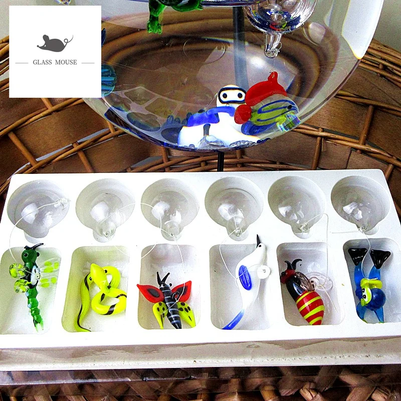 Декор для аквариума статуэтки миниатюрные стеклянные морские статуи животных