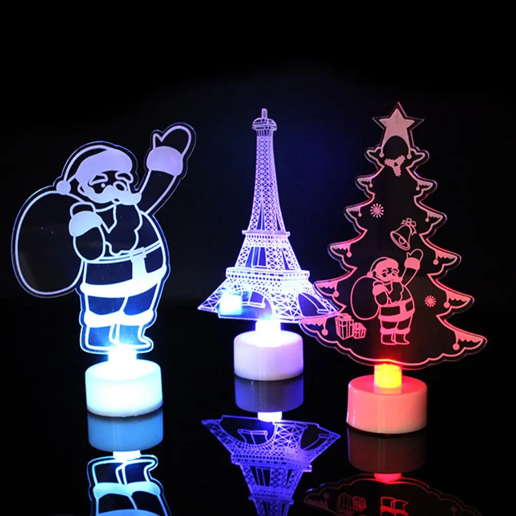 Творческий Санта Клаус светодиодный ночной Светильник Красочные стетящиеся