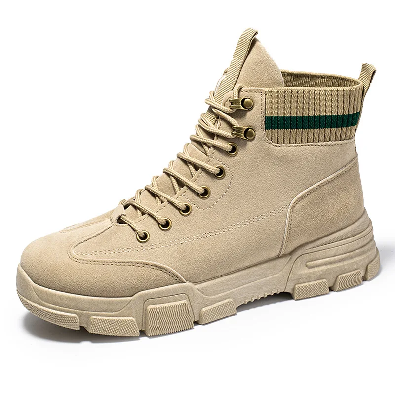 

Новинка Осень-зима 2021, модные мужские уличные ботинки в уличном стиле, удобная повседневная обувь на низком каблуке с круглым носком и шнуро...