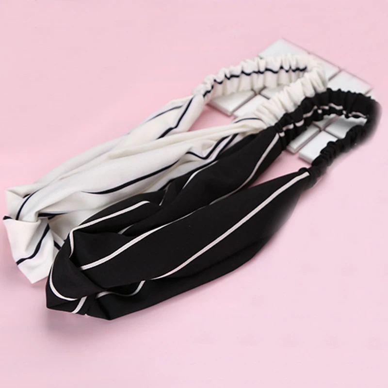 New Bohemia Headbands Cross Shaped Women Cute Striped Hairdbands Female Summer Fashion Headwear Headwrap Hair Accessories Turban |