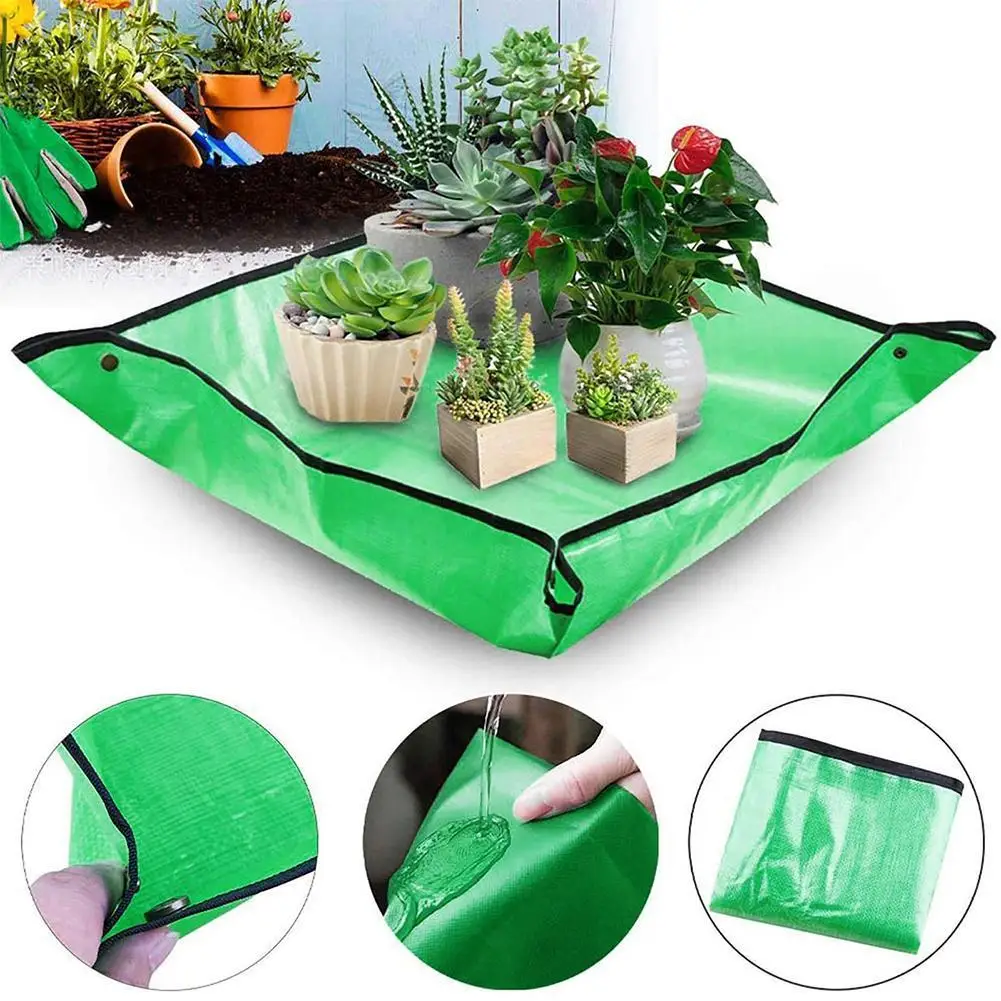 

1pcs Gardening Waterproof Folding Dust Proof Mat Reusable Foldable Lock Pad Planting Transplanting Mix Flower Design Soil M J5R5