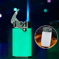 new windproof luminous torch gas lighters jet metal butane inflated lighter creative rocker arm cigar cigarette lighter gadgets