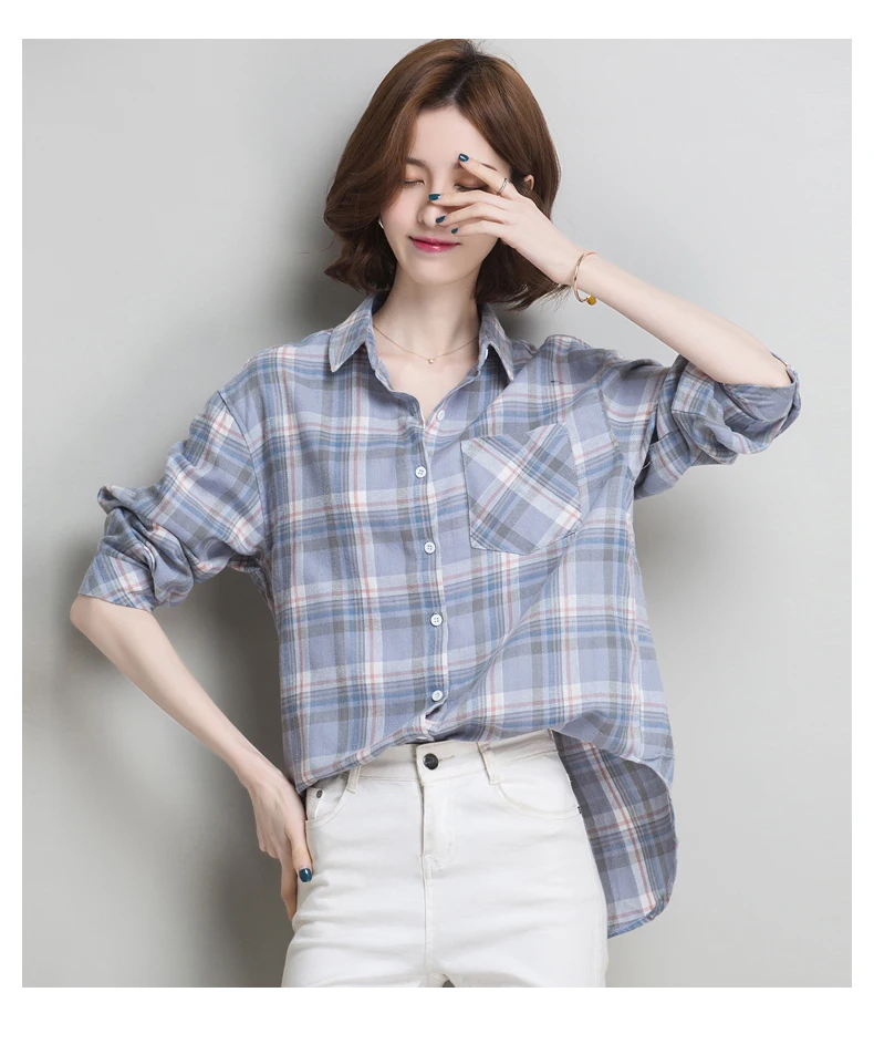 

Chiffon Loose Plus Size Women's Shirts New Fashion Blouse Casual Long Sleeve Blusas Lattice Polo Shirt Summer Houthion