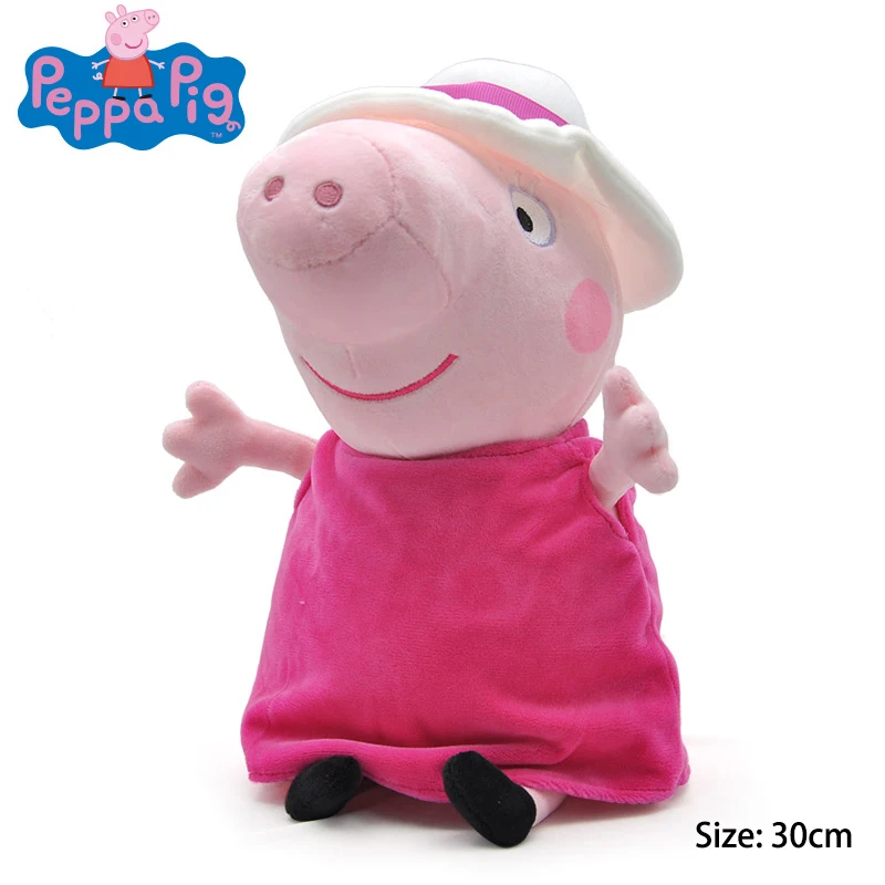 Granny Pig 19-30 см оригинальными Peppa бабушка дедушка свинья плюшевая кавайная игрушка плюшевая зверушка-постельные принадлежности для сна подушка на день рождения для детей; подарок - Цвет: Granny Pig