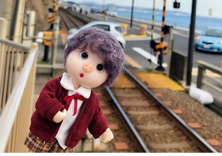 

M0004 children handmade toy 1/12 ob11 Doll blyth BJD/SD doll Accessories colorful Cute plaid school uniform