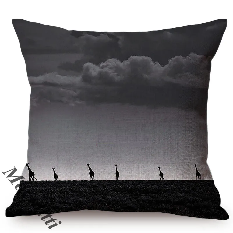 Африка животное жизнь пейзаж черно-белый фотография Искусство украшение дома