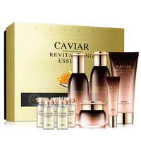 caviar skin care set 10pcs face cleanser toner lotion eye cream serum essence revitalizing hydrating moisturizing cosmetics kit