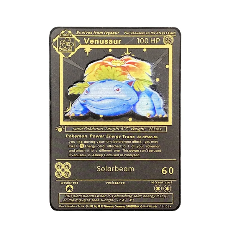 Pokemon Flash карты золотистого цвета Charizard GX VMAX V EX металлическая карта Eevee Mewtwo Pikachu Game