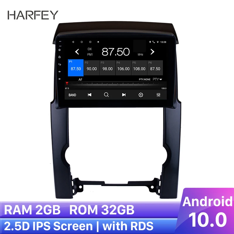 Автомобильный радиоприемник Harfey 10 1 дюйма HD 1024*600 Android 0 для KIA Sorento 2009 2011 2012 GPS Navi