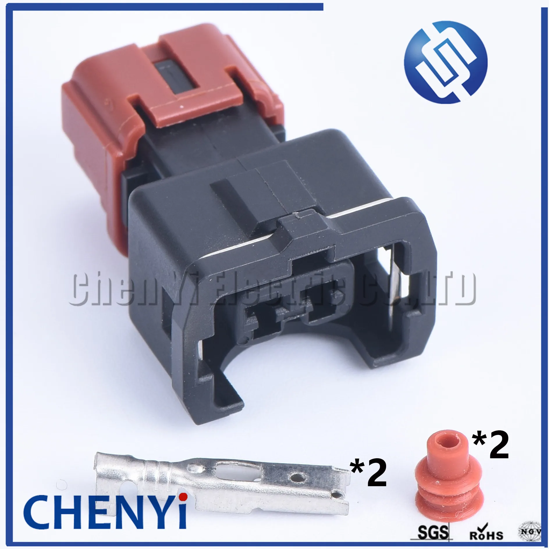 5 sets 2 Pin AMP Waterproof Automotive Wire Connector Knock Sensor Plug For Nissan MMC 4G91 4G92 4G93 Fuel Injector PB185-02326