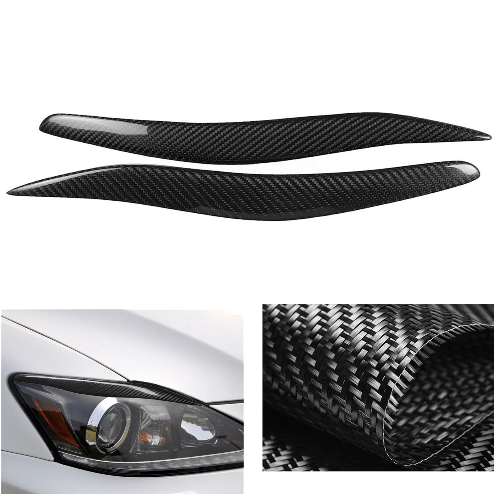 

Front Head Light Trim For Lexus IS200 IS250 IS300 IS350 2006-2012 Carbon Fiber Headlight Eyelid Eyebrow Cover Lamp Headlamp