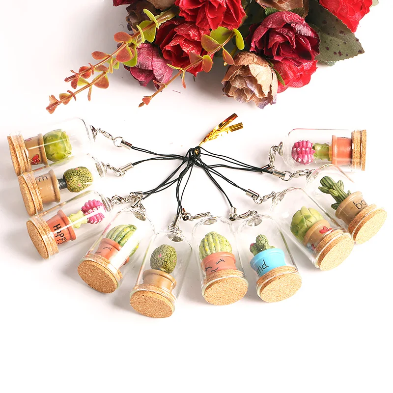 

Succulent Plant Key Pendant Bell Shaped Miniature Home Decorate Nice Gift Key Pendant Wearable Necklace Random Delivery New