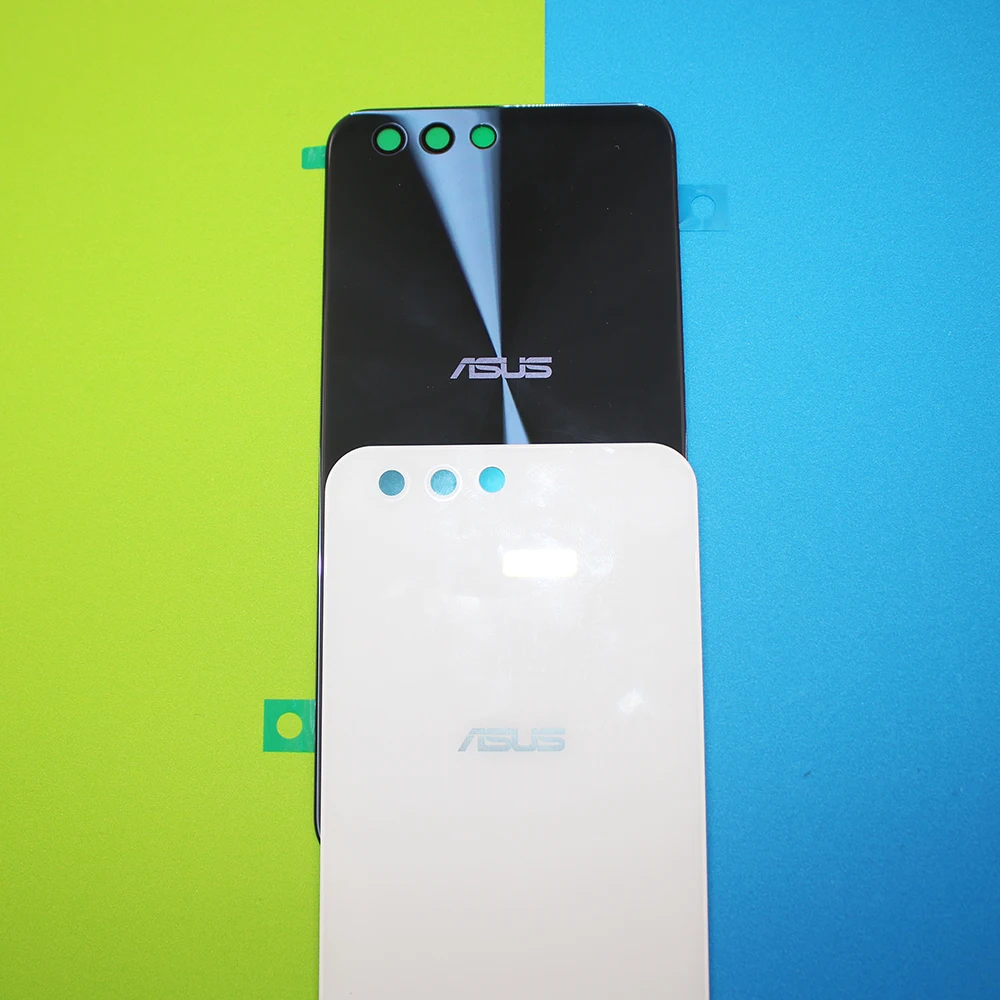 original for asus zenfone 4 ze554kl z01kd back battery cover real glass housing panel case asus ze554kl mobile phone parts logo free global shipping