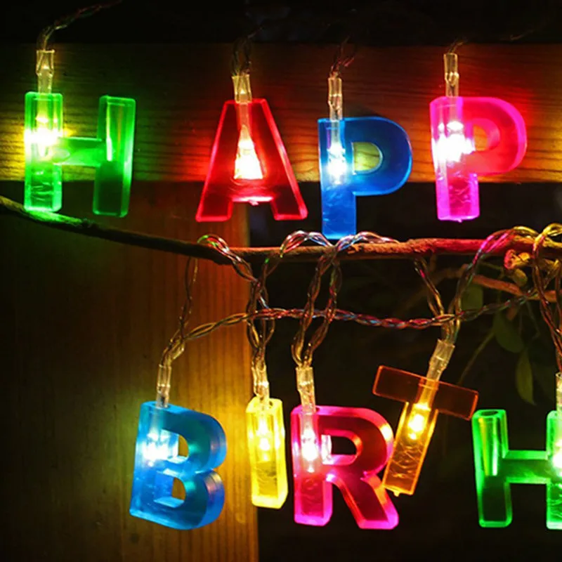 

Letter LED String Lights Birthday Leds Light for Holiday Decoration Light Indoor Home Battery Power Ornament Guirlande Lumineuse