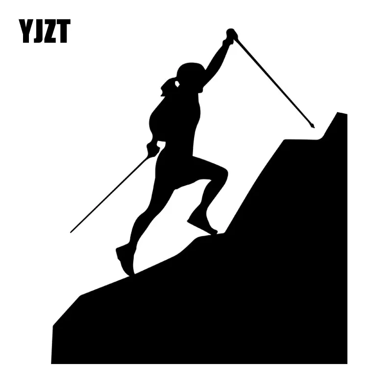 

YJZT 15 см * 17 см A Brave Woman In скалолазание модный Декор Автомобильная Наклейка Виниловая наклейка черный/серебряный цвет